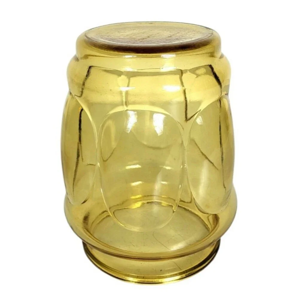 Vintage MCM Amber Glass Thumbprint Bubble Apothecary Canister Candy Jar 8